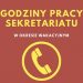 Godziny pracy sekretariatu w okresie wakacyjnym