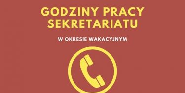 Godziny pracy sekretariatu w okresie wakacyjnym